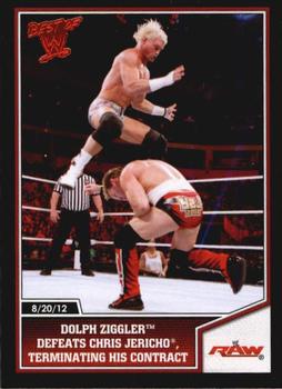 2013 Topps Best of WWE #43 Dolph Ziggler Defeats Chris Jericho, Terminating his Contract Front