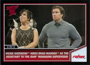 2013 Topps Best of WWE #90 Vickie Guerrero Hires Brad Maddox as the Assistant to the Raw Managing Supervisor Front