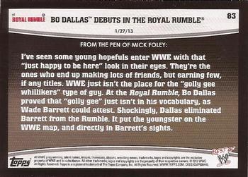 2013 Topps Best of WWE #83 Bo Dallas Debuts in the Royal Rumble Back