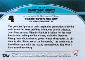2013 Topps Best of WWE - Top 10 Greatest WWE Moments #4 The Rock Defeats John Cena At WrestleMania 28 Back