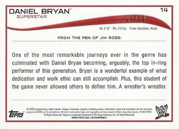 2014 Topps WWE - Gold #14 Daniel Bryan Back