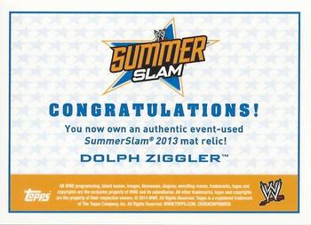 2014 Topps WWE - Summer Slam Mat Relics #NNO Dolph Ziggler Back