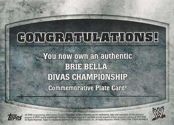 2014 Topps WWE - Commemorative Championship Plates #NNO Brie Bella Back