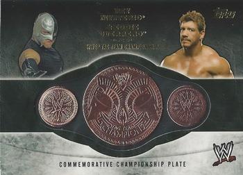 2014 Topps WWE - Commemorative Championship Plates #NNO Rey Mysterio / Eddie Guerrero Front
