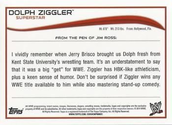 2014 Topps WWE - Swatch Relics #NNO Dolph Ziggler Back