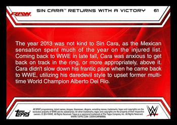 2014 Topps WWE Road to Wrestlemania #61 Sin Cara Back