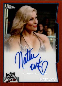 2014 Topps Chrome WWE - Autographs Red Refractors #NNO Natalya Front