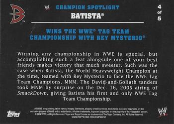 2014 Topps Chrome WWE - Champions Tributes #BT4 Batista Back