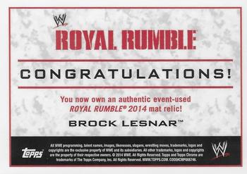 2014 Topps Chrome WWE - Mat Relics #BL Brock Lesnar Back