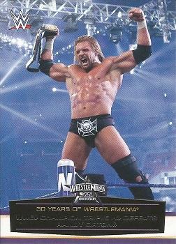 2014 Topps WWE Road to Wrestlemania - 30 Years of Wrestlemania #50 WWE Champion Triple H Defeats Randy Orton Front