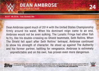 2015 Topps WWE #24 Dean Ambrose Back