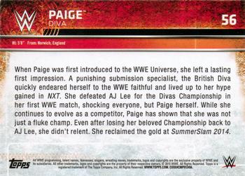 2015 Topps WWE #56 Paige Back