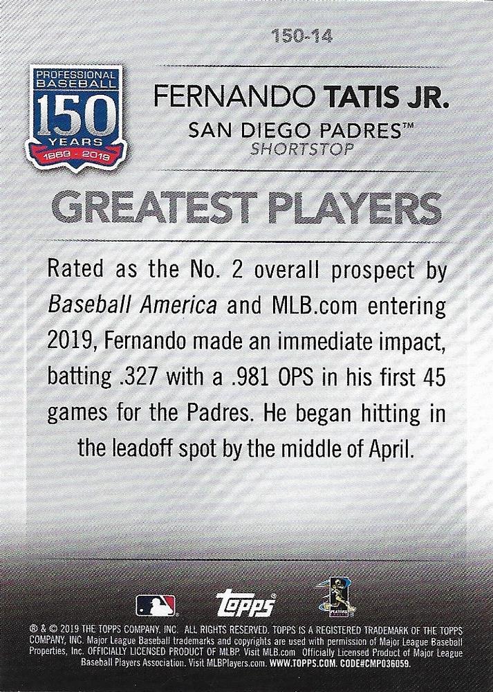 2019 Topps Update - 150 Years of Professional Baseball #150-14 Fernando