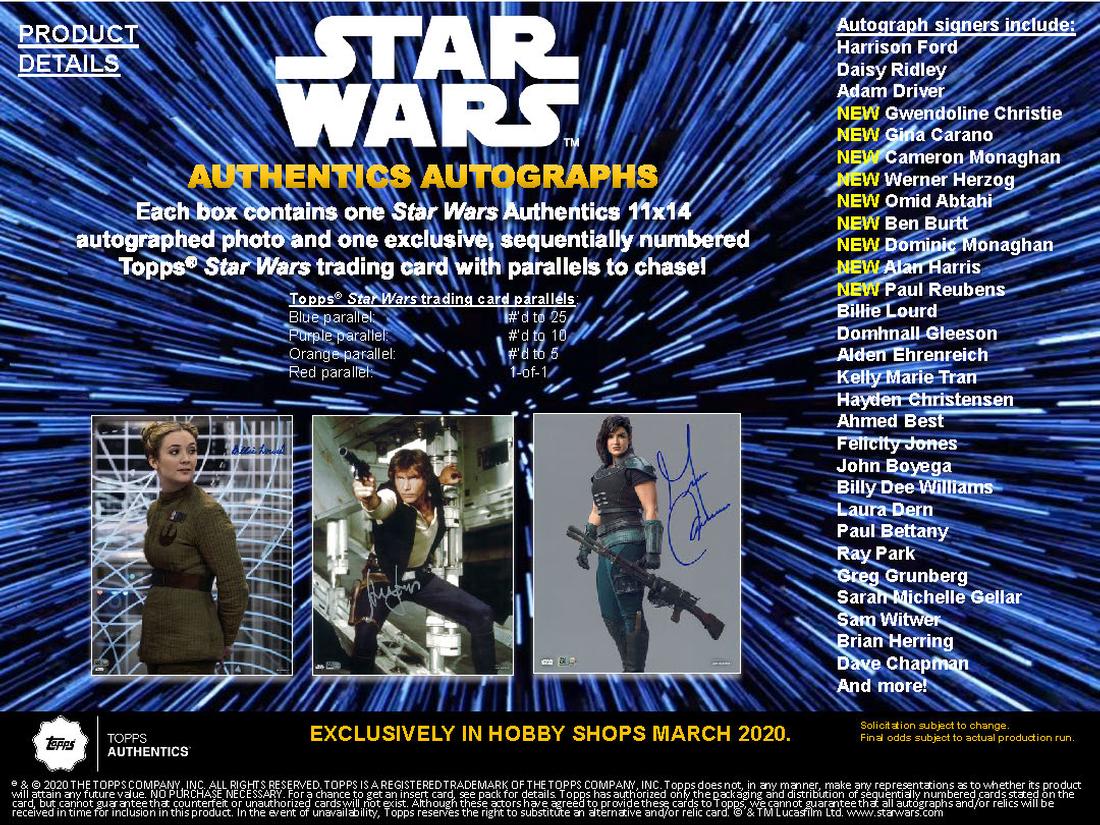 2020 Topps Star Wars Authentics Non-Sport | The Trading Card Database